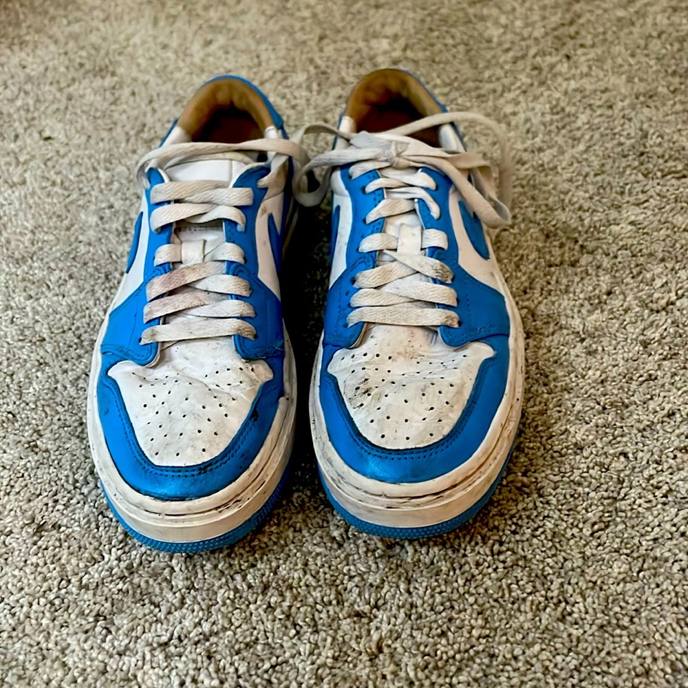 Nike airs with blue accents